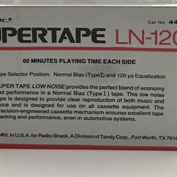 🌷Realistic Supertape LN 120 Blank Cassette Tape Radio Shack Sealed - Picture 4 of 4